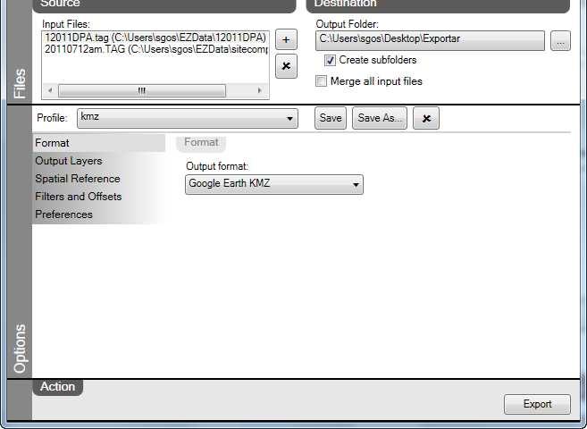 Export GIS Features To post-process your data, refer to EZSurv Getting Started.