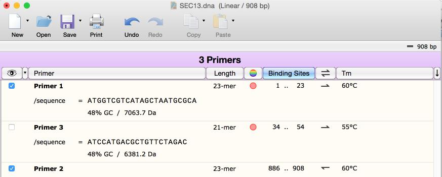 Sort the Primers List How can I sort the list in Primers view?