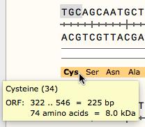 Alternatively, mouse over the amino acid letter code to review the
