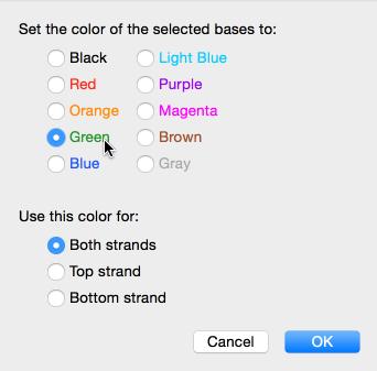 Customize the Sequence Color Choose the color and specify which