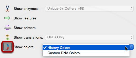 Choose a Color Mode Sequence colors can be displayed in two modes: history colors (default) and custom colors.