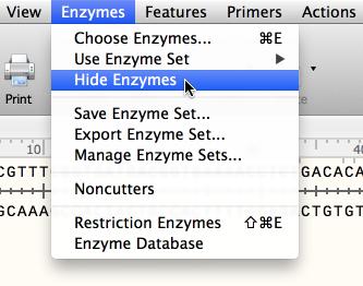 Show the Enzymes To show the enzymes, click Enzymes Show