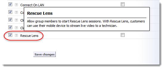Setting up Rescue Lens Allowing Technicians to Use Rescue Lens Allow group members to start Rescue Lens sessions.