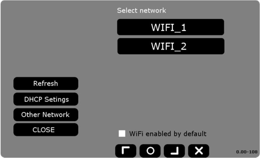 If WIFI network connection is correct then information about network will be displayed next
