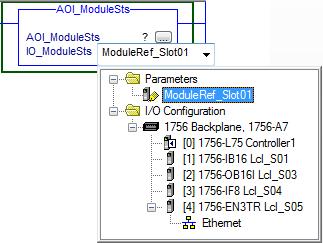Connect the routine's module reference parameter to the Add-On Instruction's module reference parameter.