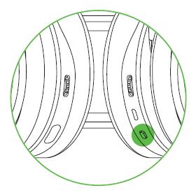 Step 2: Wait until the headset LED is lit green. This indicates that the headset is paired with the wireless USB transceiver.