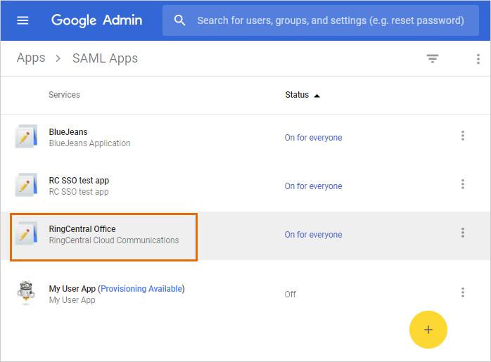 RingCentral for G Suite Google Auto User Provisioning G Suite Auto User