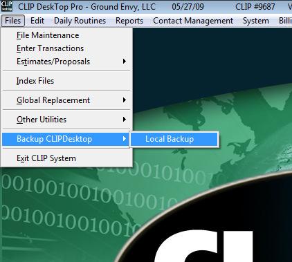 invoices to Quickbooks, performing any global replacement) click on Files > Backup