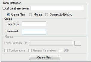 Local Database: The Local Database is a database which can be used to save Configurations, Tool General Set-tings, PCM General Settings, Tightening EORs,