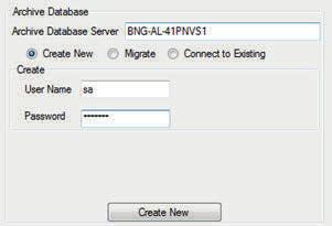 Following are the operations that can be performed. Create New Migrate Connect to Existing 2.5.2.1 Create New Database: This option will create a new database.