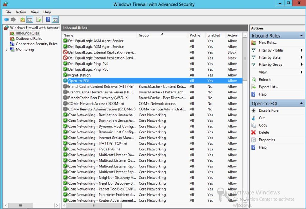 A.1 Configuring a Windows Server 2012 storage host for IPsec The following instructions will configure the Windows Server 2012 storage host to communicate with a PS Series storage group using IPsec.