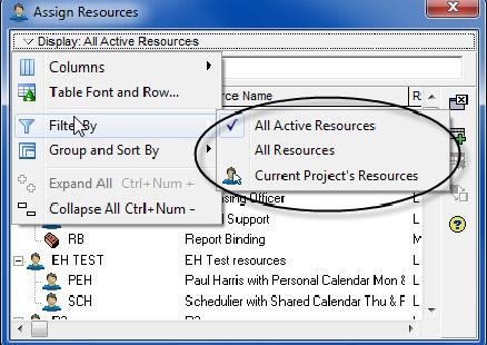 Clicking in the Resource ID column of the Resources Window takes the formatting from hierarchical to alphabetical to reverse alphabetical and back to hierarchical.