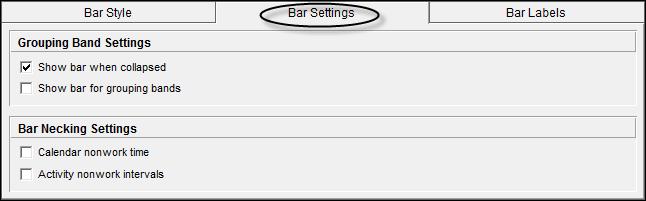 3 Bar Style Tab The appearance of each bar is edited in the lower half of the form. The bar s start, middle, and end points may have their color, shape, pattern, etc.