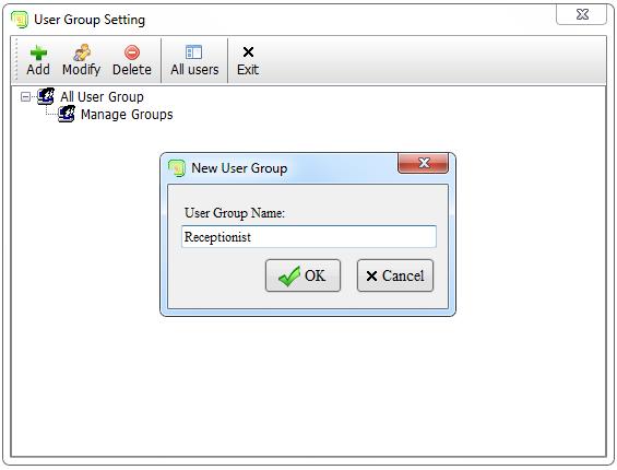 Group User Management Interface.