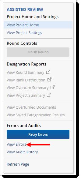 1. Click View Errors on the console. 2. Refer to the error information on the project layout and audit list.