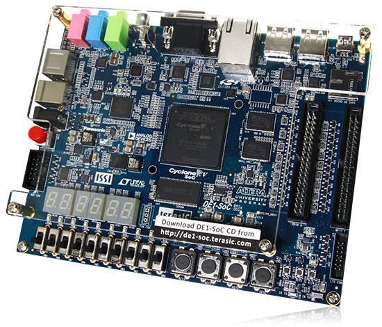 DE1-SOC (Terasic) Board for test and laboratories Cyclone V SoC 5CSEMA5F31C6 Device 64 MB (32Mx16) SDRAM on FPGA 1