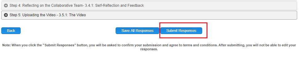 After reviewing the video, click the Close Video button to close the pop-up box. Be sure to select Save All Responses when you have finished reviewing the video.
