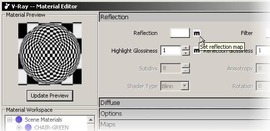 By Default the reflection layer has a fresnel map which varies the amount of reflection based on the viewing angle.