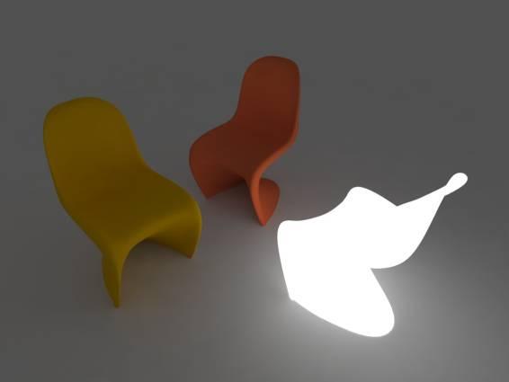 Render it and you will get the image like the one on the right. Self-illuminated material can make the object become a lightsource itself.