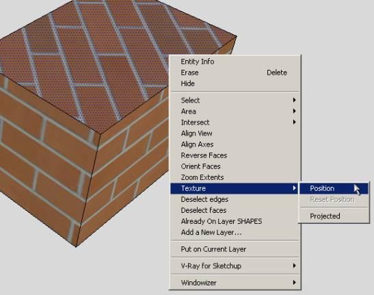 Assign materials to the objects by using the paint bucket and Material Editor in SketchUp.