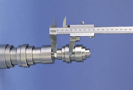 Hook Type Vernier Caliper SERIES 536 Can measure width of grooves and lands inside bores and recesses. Accuracy: ±0.03mm Graduation: 0.