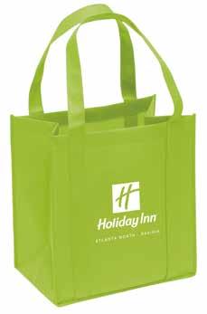 Shopping Bags Shopping Bags Large Reusable Shopping Bag Item #: IHGMHI8006-L Features: Reusable, 100% recyclable sturdy shopping bags with large side and bottom gussets.