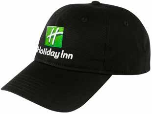 Apparel and Headwear Apparel and Headwear Black Cotton Twill Cap Item #: IHGMHI1009-L-BL Features: Black garment washed cotton twill cap with embroidery of Holiday Inn logo.