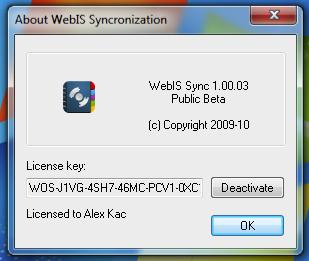 WebIS Desktop Sync: Windows Outlook Edition " " " " " " 16 of 21 Software Activation Activation scans the computer during installation, identifies a serial number for its hardware and links it to a