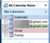 WebIS Desktop Sync: Windows Outlook Edition " " " " " " 17 of 21 Outlook 2007+ It is important to know what calendars that you are syncing from your idevice to Outlook.