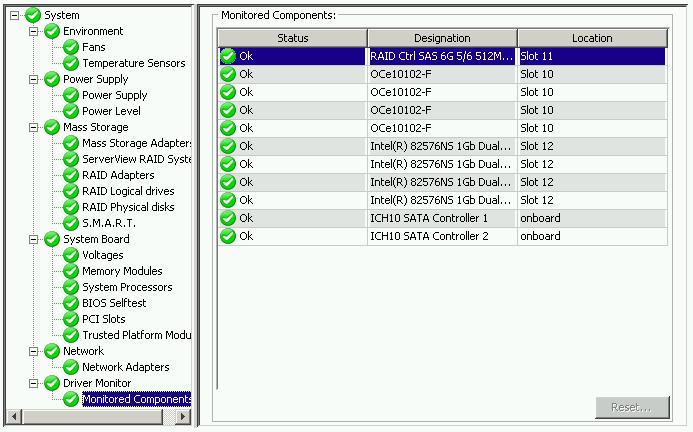 2.2 System menu 2.2.6 Driver Monitor subsystem The Driver Monitor subsystem displays the selected subsystem and its status, see also "System status icons" on page 65. 2.2.6.1 Monitored Components The Monitored Components component displays the status, designation and the location of the monitored components.