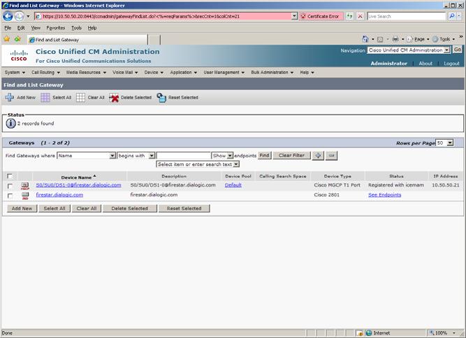 Dialogic Brooktrout SR140 Fax Software with Cisco Unified Communications Manager 7.