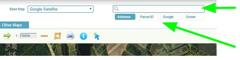 Search To search for a parcel or property, use the Search bar in the upper-right of the Web GIS.