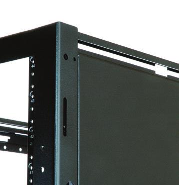 Advantages of Belden Broadcast Rack and Cabinet Series (continued) Features and Benefits Broadcast Racks and Cabinets EIA Rail Kits Side Panels EIA Rail Kits Rails are made of 12-gauge steel (XSF