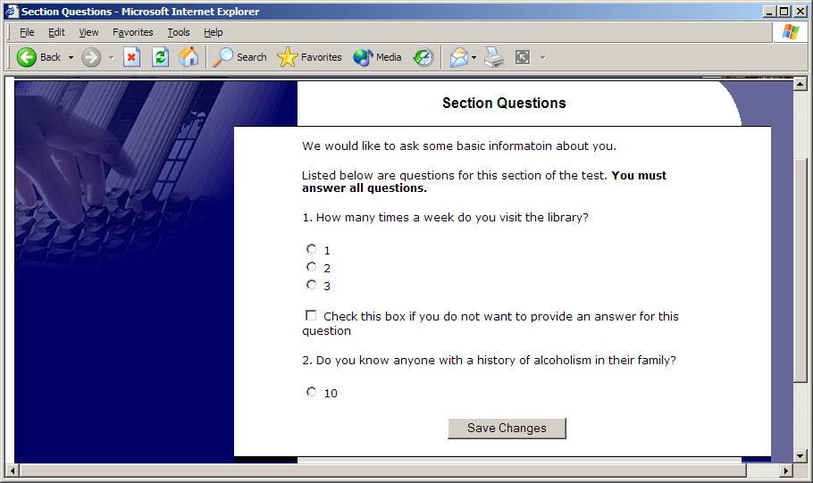 The prescreen may consist of multiple sections. All questions are either multiple-choice or fill-in (free-entry) answer, so it should be rather easy to complete.