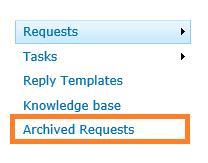 It is possible to change how archived requests are displayed, for that technician needs to have Manage Web permission. Click on View Settings button on the ribbon.
