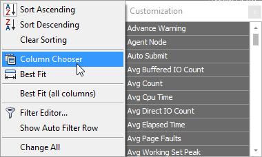 Right click on any column header within a View to open its context menu. 2.