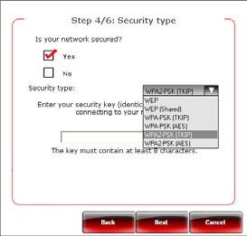HWNP-300 Hercules Wireless N PCI - Step 4: indicate whether or not your network is secured. No is selected by default. If you know the security settings, click Yes.