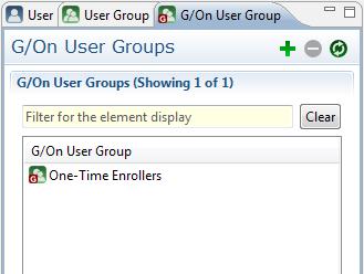 Management Reference > The Management Client Element: G/On User Group G/On User Groups can be used as an extension of the User Directory Users and Groups.