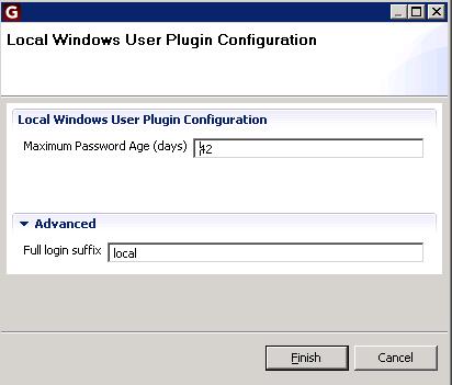 Configuration Reference > Wizards Local Windows User Plugin Configuration The Local Windows User plugin is used for user verification and for obtaining information about local users and groups on the