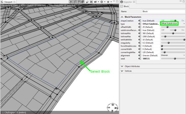 For more information on block subdivision and dynamic city layouts, see Tutorial 2:
