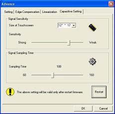 Touch the blinking symbol on panel until beep or stop blinking. After the calibration, the new record will overwrite the old one.