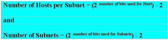 Knowing How to Calculate Subnets To determine the number of subnets & hosts per subnet available for any of