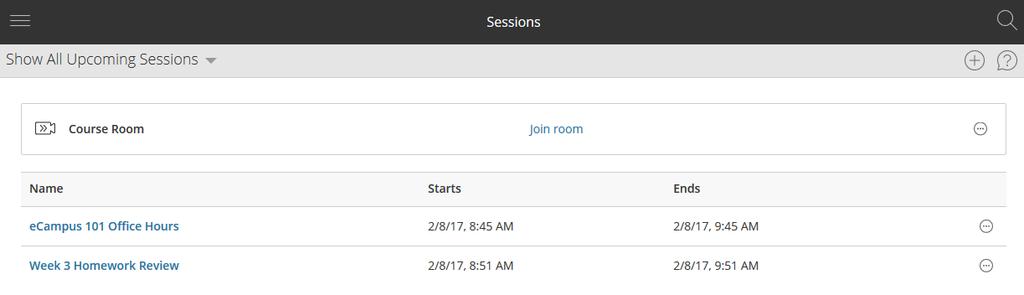 The new created meeting room will show up on the page.