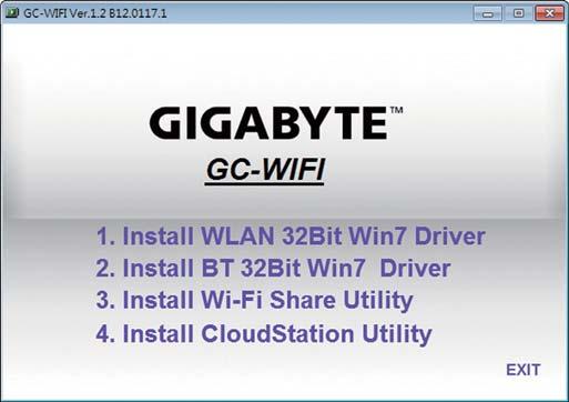 3-8 Installing the WIFI Drivers Insert WIFI s driver disk and when the autorun screen appears as below, follow the