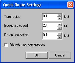 The dialog is activated when a route is under construction by tapping the Navigation menu followed