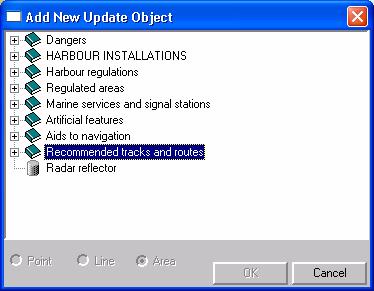 Add Object command is used when entering chart updates without references to official Notice to Mariners, while Add Notice To Mariner