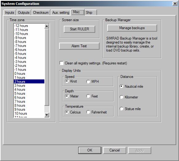 MAINTENANCE The Simrad Backup Manager starts and the