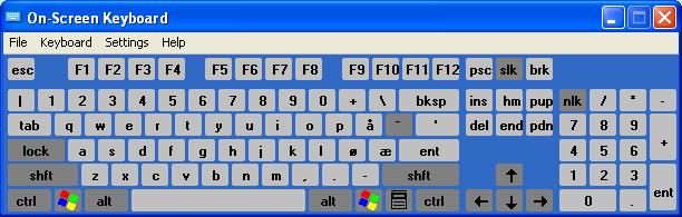Keyboard function, activated by tapping the Tools menu followed by
