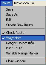 WORKING WITH ROUTES The lower part of the window contains the waypoint table for active route. When a new route is to be created, the waypoint table is empty.