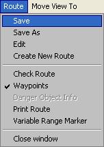 3 Insert an additional waypoint between two waypoints by moving the cursor along a leg and pressing the left cursor key. A movable waypoint symbol will be displayed at the cursor position.